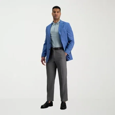 Haggar Cool 18 Pro Mens Classic Fit Flat Front Pant In Gray