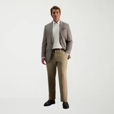 Haggar Cool 18 Pro Mens Classic Fit Flat Front Pant In Neutral