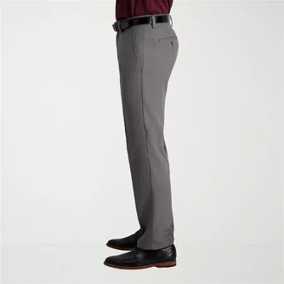 Haggar Cool 18 Pro Mens Straight Fit Flat Front Pant In Gray
