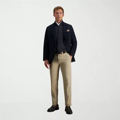 Haggar Cool Right Mens Straight Fit Flat Front Pant In Neutral