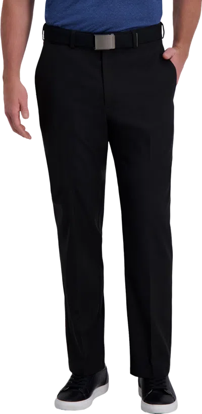 Haggar Cool Right® Performance Flex Classic Fit Flat Front Pant In Black