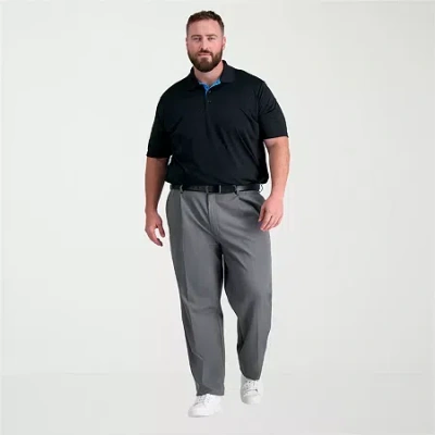 Haggar Cool Right Performance Flex Mens Classic Fit Big And Tall Pleated Pant In Gray