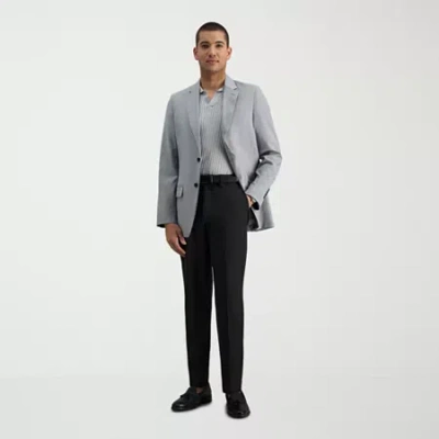 Haggar Cool Right Performance Flex Mens Comfort Waistband Slim Fit Flat Front Pant In Gray