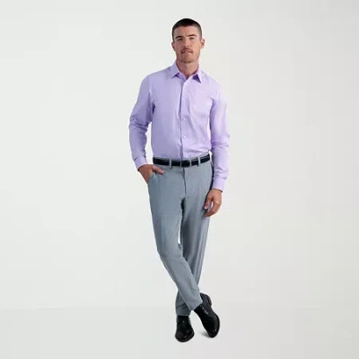 Haggar Cool Right Performance Flex Mens Comfort Waistband Slim Fit Flat Front Pant In Multi