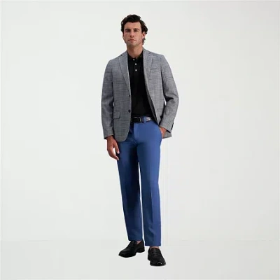Haggar Cool Right Performance Flex Mens Straight Fit Flat Front Pant In Blue