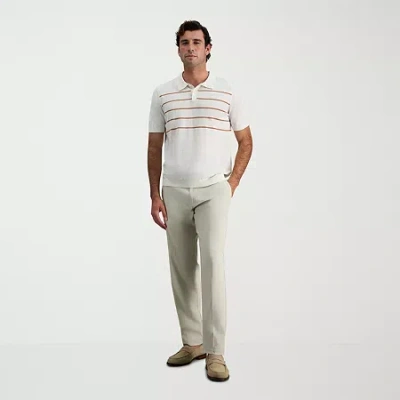 Haggar Cool Right Performance Flex Mens Straight Fit Flat Front Pant In Neutral