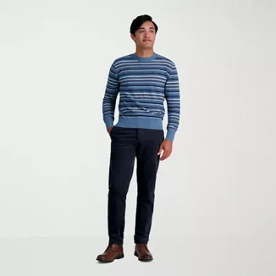 Haggar Corduroy Mens Straight Fit Flat Front Pant In Blue