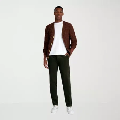 Haggar Corduroy Mens Straight Fit Flat Front Pant In Green
