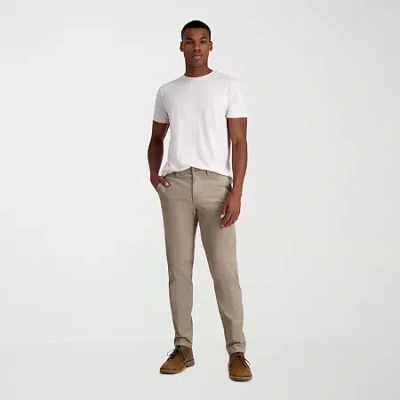 Haggar Corduroy Mens Straight Fit Flat Front Pant In Neutral