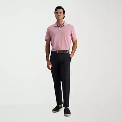 Haggar Cotton Canvas Mens Straight Fit Flat Front Pant In Black