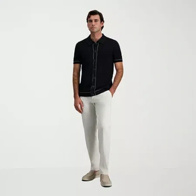 Haggar Cotton Canvas Mens Straight Fit Flat Front Pant In White