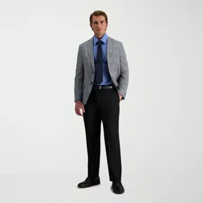 Haggar E-clo Stria Mens Classic Fit Dress Flat Front Pant In Black