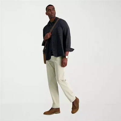 Haggar Iron Free Premium Khaki 5 Pocket Mens Comfort Waistband Straight Fit Flat Front Pant In Neutral