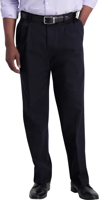 Haggar Iron-free Premium Khaki™ Classic Fit Pleat Front Pant In Black