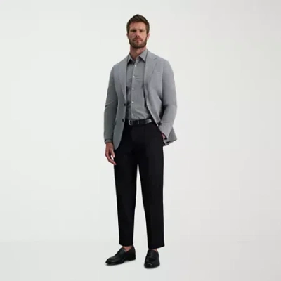 Haggar Iron Free Premium Khaki Mens Classic Fit Pleated Pant In Black