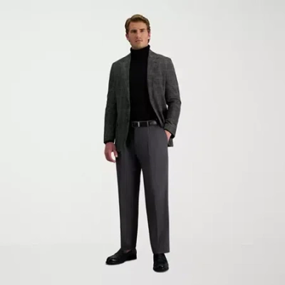 Haggar Iron Free Premium Khaki Mens Classic Fit Pleated Pant In Gray