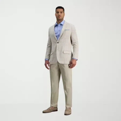 Haggar Iron Free Premium Khaki Mens Classic Fit Pleated Pant In Neutral