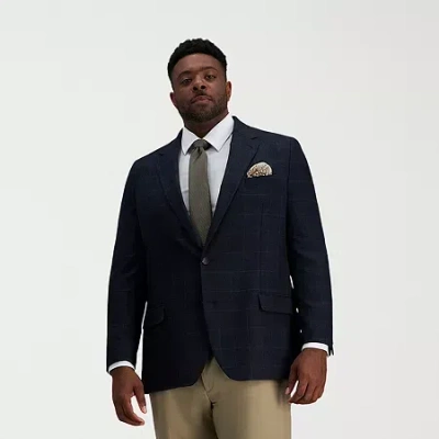 Haggar J.m.  Mens Big And Tall Plaid Sport Coat In Blue
