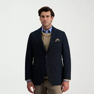 Haggar Jmh Glen Plaid Mens Plaid Sport Coat In Blue