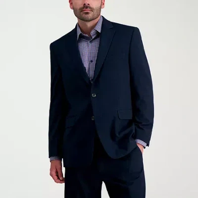 Haggar Jmh Herringbone Mens Stretch Fabric Classic Fit Suit Jacket In Blue
