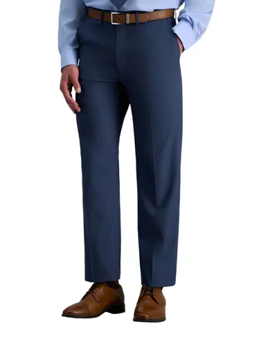 Haggar Jmh Men Premium Stretch Classic Fit Flat Front Suit Pant In Blue