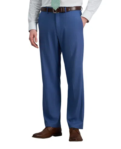 Haggar Jmh Men Premium Stretch Classic Fit Flat Front Suit Pant In Blue