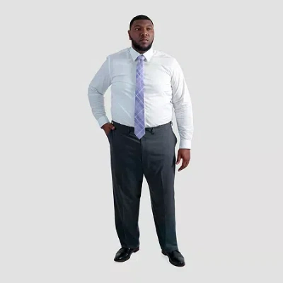 Haggar Jmh Mens Classic Fit Big And Tall Dress Flat Front Pant In Multi