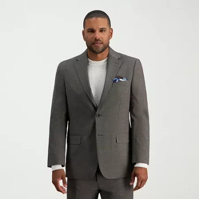 Haggar Jmh Mens Classic Fit Plaid Suit Jacket In Brown