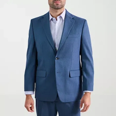 Haggar Jmh Premium Mens Stretch Fabric Classic Fit Suit Jacket In Blue