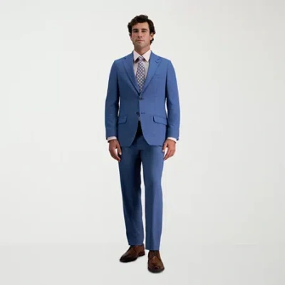 Haggar Jmh Premium Mens Stretch Fabric Classic Fit Suit Jacket In Blue