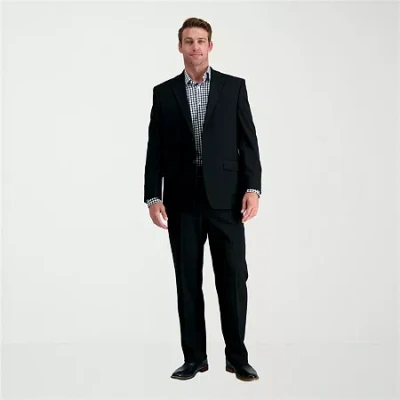 Haggar Jmh Premium Stretch Mens Classic Fit Pleated Front Suit Pant In Black