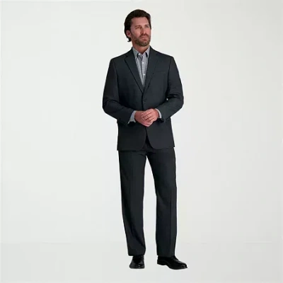 Haggar Jmh Premium Stretch Mens Classic Fit Pleated Front Suit Pant In Black