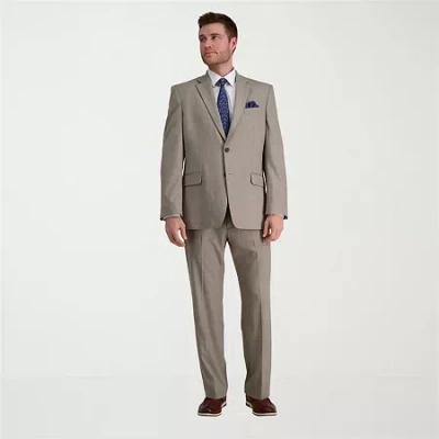 Haggar Jmh Premium Stretch Mens Classic Fit Pleated Front Suit Pant In Brown