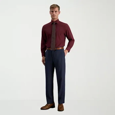 Haggar Jmh Premium Stretch Mens Slim Fit Dress Flat Front Pant In Blue
