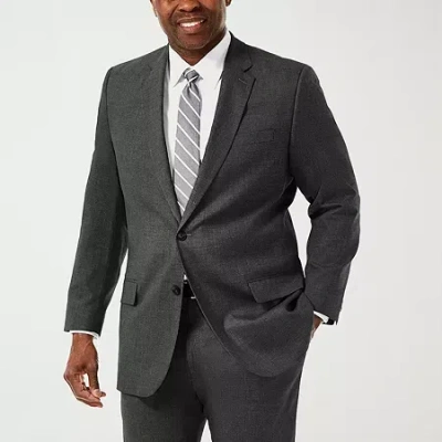Haggar Jmh Premium Stretch Sharkskin Mens Stretch Fabric Classic Fit Big And Tall Suit Jacket In Gray