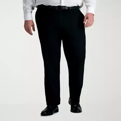 Haggar Jmh Tailored Mens Big And Tall Stretch Fabric Modern Fit Flat Front Suit Trouser In Black