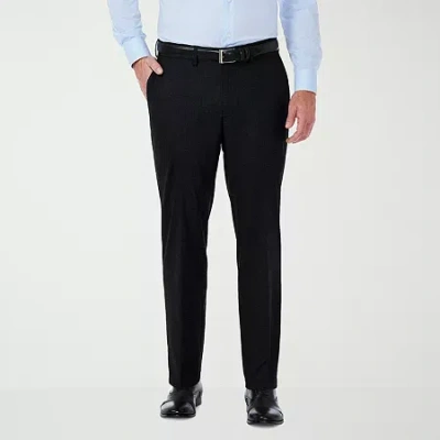 Haggar Jmh Tailored Premium Stretch Mens Stretch Fabric Modern Fit Flat Front Suit Pant In Black
