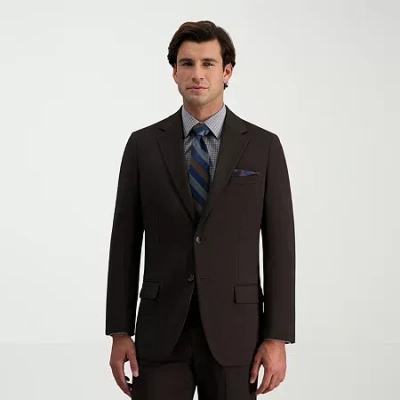 Haggar Jmh Tailored Prominent Twill Mens Modern Fit Suit Jacket In Brown