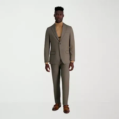 Haggar Jmh Tailored Prominent Twill Mens Stretch Fabric Modern Fit Flat Front Suit Pant In Neutral