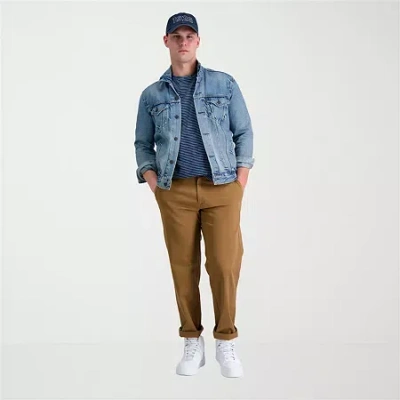Haggar Life Khaki Comfort Chino Mens Comfort Waistband Straight Fit Flat Front Pant In Gold