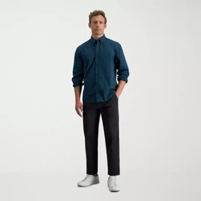 Haggar Life Khaki Comfort Chino Mens Comfort Waistband Straight Fit Flat Front Pant In Gray