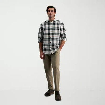 Haggar Life Khaki Comfort Chino Mens Comfort Waistband Straight Fit Flat Front Pant In Multi