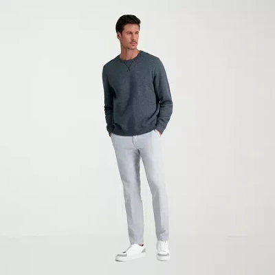 Haggar Life Khaki Flex Mens Comfort Waistband Straight Fit Flat Front Pant In Multi