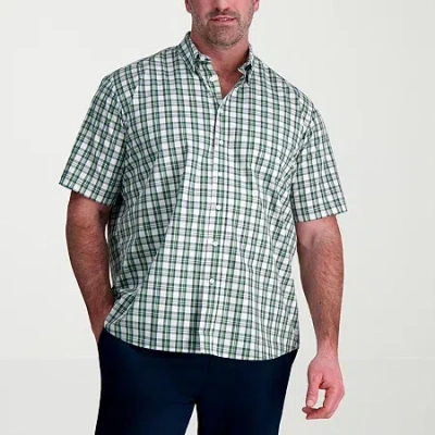 Haggar Life Khaki With Repreve Comfort Woven Mens Short Sleeve Regular Fit Stretch Fabric Big And Tall Butt In Green