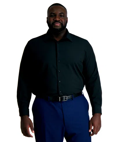 Haggar Big & Tall  Men's Smart Wash Classic Fit Dress Shirt In Black