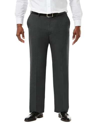 Haggar Men's Big And Tall Classic Suit Separates Pants In Black