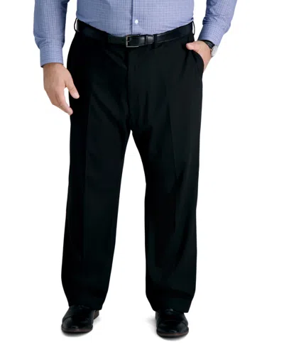 Haggar Men's Big And Tall Classic Suit Separates Pants In Black