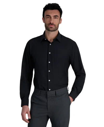 Haggar Men's Classic-fit Smart Wash Dress Shirt In Black Solid