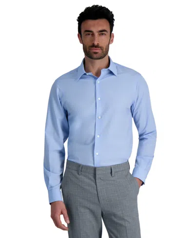 Haggar Men's Classic-fit Smart Wash Dress Shirt In Blue Solid