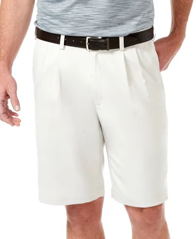 Haggar Men's Cool 18 Pro Classic-fit Stretch Pleated 9.5" Shorts In White